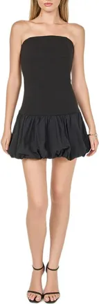 endless rose Strapless Bubble Minidress in Black at Nordstrom, Size X-Small
