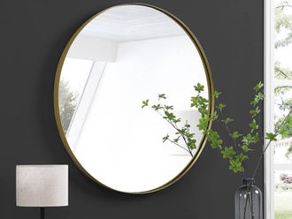 Vente-Unique Round Metal Wall Mirror - D.80 Cm - Gilded - JAFFREL in Gold