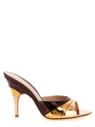 Gianvito Rossi Brown Solid Open Round Toe Pumps