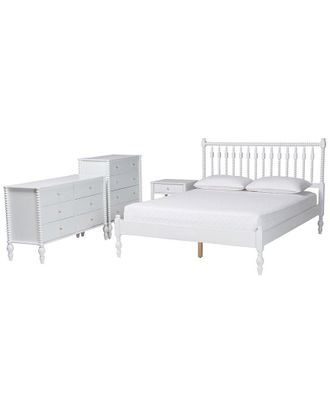 Baxton Studio Denita Spindle 4Pc Bedroom Set