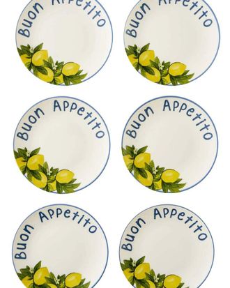 Bella Maison Set Of 6 Limoncello Porcelain Dessert Plates