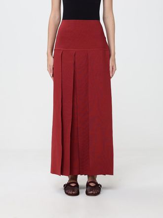 Alaia High-Waisted Pleated Knit Maxi Skirt in Viscose and Silk