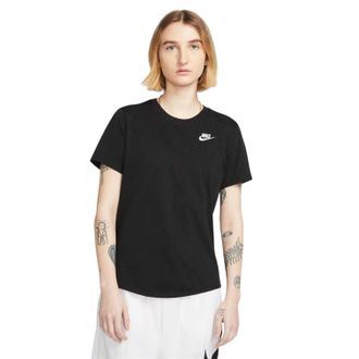 Nike Dames Club T-shirt (Zwart)