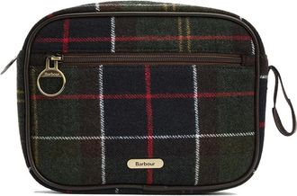 Barbour Iconische Tartan Beauty Case van Allowhay - Dames - Schoudertassen - Groen - ONE Size - Katoen - Tassen