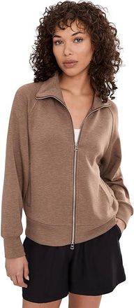 Varley Tyde Zip Through Sweat Womens Sweatshirt Golden Bronze Marl : XXS, Elastane/Polyester/Viscose