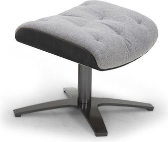 MyNewDesign Puf de tela gris y roble negro