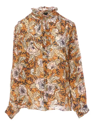 Yavi Camicia a maniche lunghe con stampa - Marrone