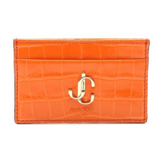 Jimmy Choo London Croc Embossed Leather Card Case