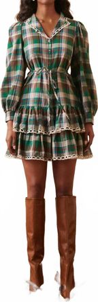 Celia B Luar Mini Dress In Green Multi