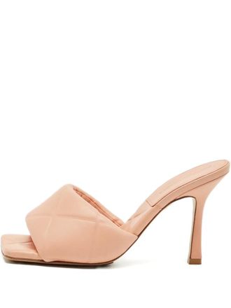 Bottega Veneta Lido woven square toe sandals 10 cm - Pink