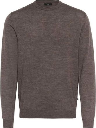 Matinique Merino Pullover Bruine Grond Melange - Heren - Ronde hals truien - Bruin - S - Wol - Truien & Vesten