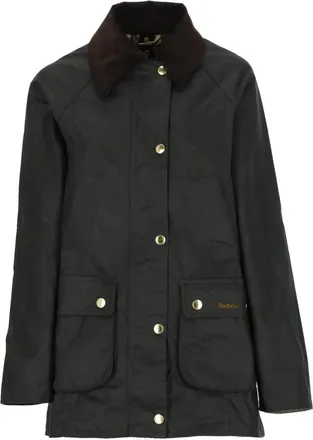 Barbour Jassen, Dames, Blauw, M, Katoen, Blauwe Katoenen Jas met Corduroy Kraag