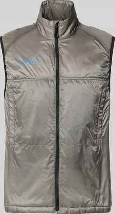 Halo Weste mit Logo und Stehkragen Modell HALO SABER in Mittelgrau, Gr&ouml;&szlig;e XXL