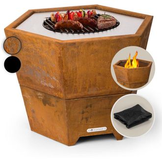 Blumfeldt Blumfeldt Hekla - Braciere 2 in 1 con funzione grill, 60 cm di diametro, struttura resistente allacqua e al gelo