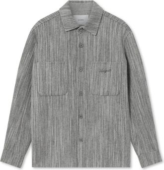 Axel Arigato Jassen, Heren, Grijs, S, Wol, Aidan Gestreept Overhemd