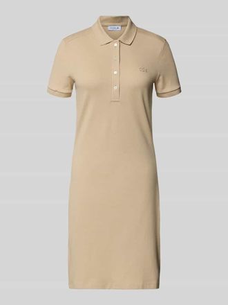 Lacoste Slim Fit Polokleid aus Baumwoll-Mix in Camel, Gr&ouml;&szlig;e 34