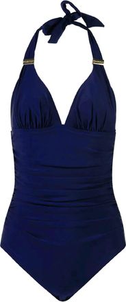 Seaspray Audrey Double Draped Swimsuit One Piece Swimming Costume- (Size 10, Navy)