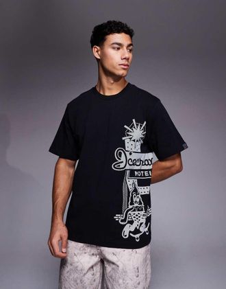 Icecream T-shirt nera con motivo Road Trip-Nero