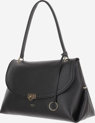 Ferragamo Womens Shoulder Bag Leather Black-Dark Brown Brown-Brown Black/dark Brown/brown