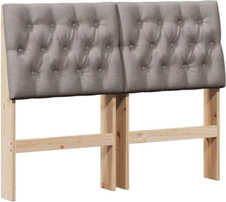 vidaXL Upholstered Headboard Taupe 120 cm Solid Pine Wood vidaXL