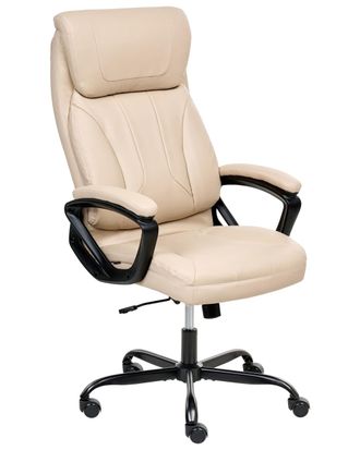 Beliani Silla ejecutiva piel sint&eacute;tica beige