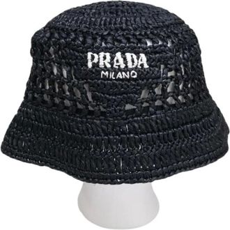 Prada Pre-owned Accessories, female, Black, Size: ONE SIZE Pre-owned Bucket Hat