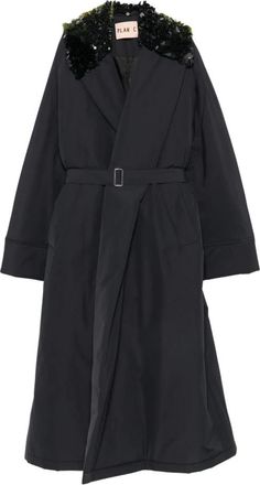 Plan C Geknopt Jasje - Dames - Jas met riem - Blauw - S - Leer - Jassen