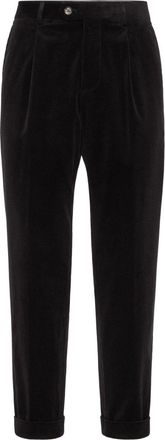 Brunello Cucinelli corduroy tapered trousers - men - Cotton/Spandex/Elastane/Cashmere - 54 - Black