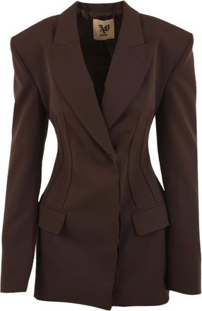 Aniye By Sienna Jasjurk - Dames - Blazers - Bruin - M - Leer - Jassen