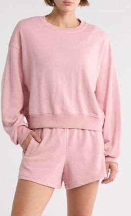 Yogalicious Fleece Crewneck Pullover in Pink Pacific at Nordstrom Rack, Size X-Large