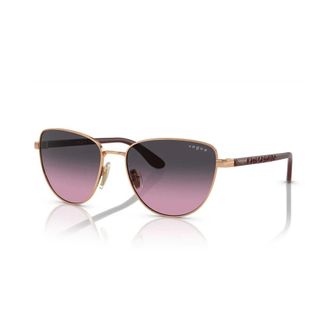 Vogue Sunglasses, female, Yellow, 56 MM, Rose Gold Cat Eye Sunglasses Purple Grey