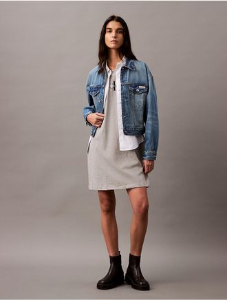 Calvin Klein Jeans Calvin Klein Womens Monologo Sleeveless T-Shirt Dress - Grey - XS