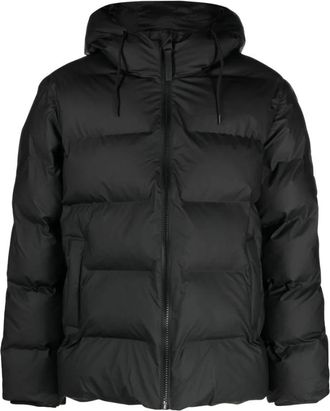 Rains Alta Hooded Puffer Jacket - Heren - Winterjassen - Zwart - S - Leer - Jassen
