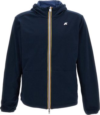 K-Way Reversible Short Jacket in Blue Cotton Interlock