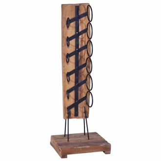 vidaXL Vidaxl - Botellero Para 6 Botellas Madera Maciza De Roble 35x35x100 Cm