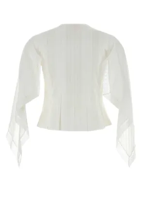 J.W.Anderson Draped Sleeve Top Blouse - White