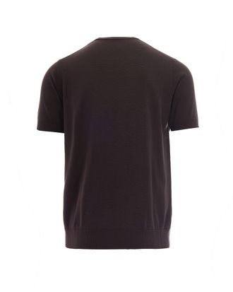 Paolo Pecora Mens T-Shirt Lightweight Knit, Brown Silk T-Shirts And Polos