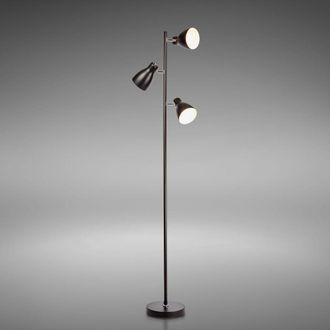 B.K.Licht B.k.licht - Lampada Da Terra Vintage Industriale, Piantana Elegante Retr&ograve;, Nero E Bianco Allinterno, Adatta Per Lampadine E27 Non Incluse, Altezza 166