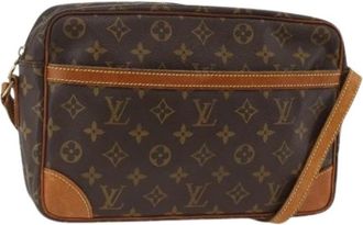 Louis Vuitton Pre-owned Monogram Canvas Schoudertas - Dames - Vintage Schoudertas - Bruin - ONE Size - Leer - Vintage