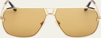 Tom Ford Stavros Aviator Metal Sunglasses