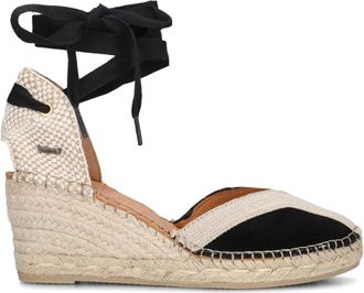 Shabbies Amsterdam Chique Espadrilles voor Zomerse Uitjes - Dames - Sleehakken - Zwart - 41 EU - Leer - Schoenen