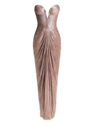 Maria Lucia Hohan Alessandra strapless maxi dress - women - Fabric - 34 - Neutrals
