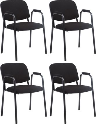 Clp Set De 4 Sillas De Confidente Ken Pro En Tela Negro