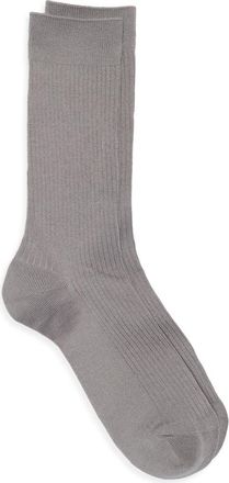 Nordstrom Casual Rib Crew Socks in Grey Quarry at Nordstrom, Size Regular