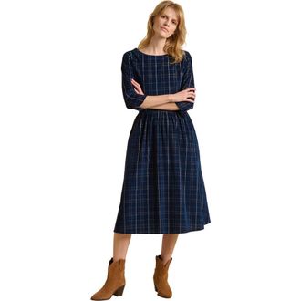 Brakeburn Lilliput 3/4 Sleeve Boat Neck Midi Dress in Blue at Nordstrom, Size 16