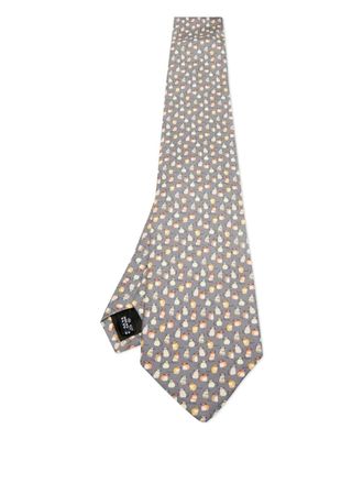 Ferragamo printed silk tie - men - Silk - One Size - Grey
