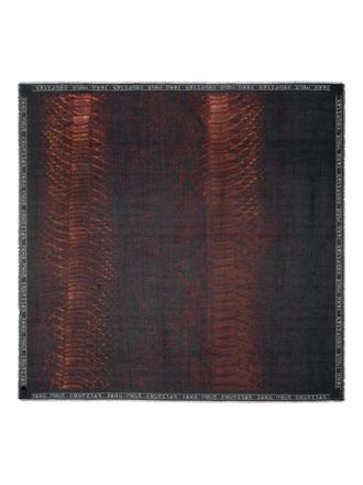 Jean Paul Gaultier python print logo scarf - Zwart