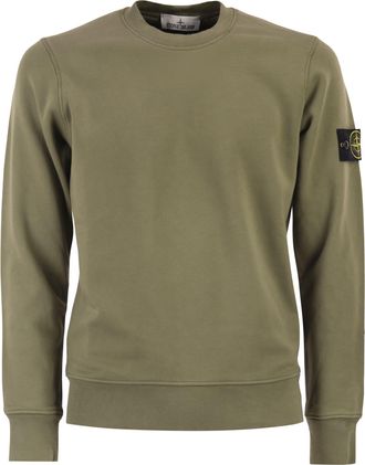 Stone Island Regular Fit Crew Neck Sweatshirt With Raglan Sleeves