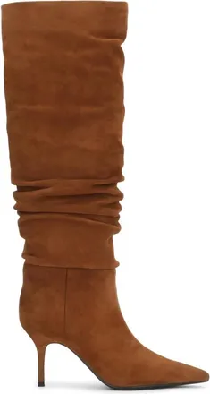 Kazar Schoenen, Dames, Bruin, 40 EU, Su&egrave;de, Su&egrave;de Hoge Laarzen met Gekreukeld Bovenwerk