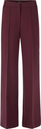 Marc Cain Warri Wijde Broek - Dames - Wijde Broeken - Paars - XL - Polyester - Broeken